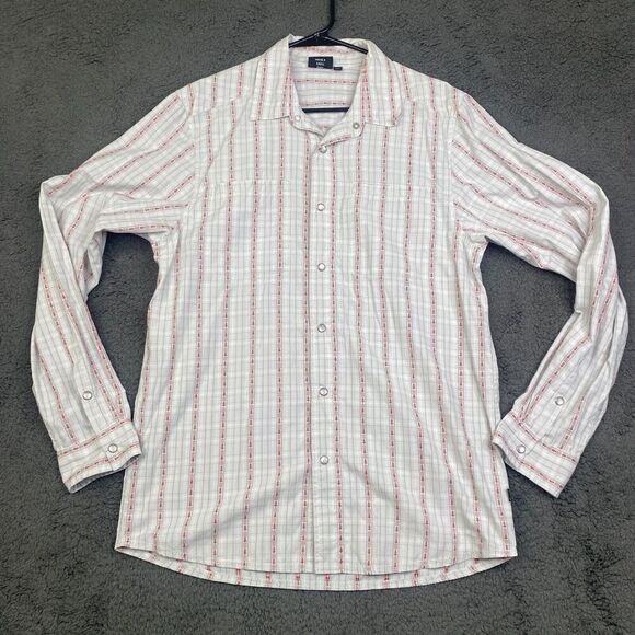 KAVU Shirt Mens Medium Long Sleeve Snap Western Cowboy Outdoor Cotton Poly - Picture 1 of 11